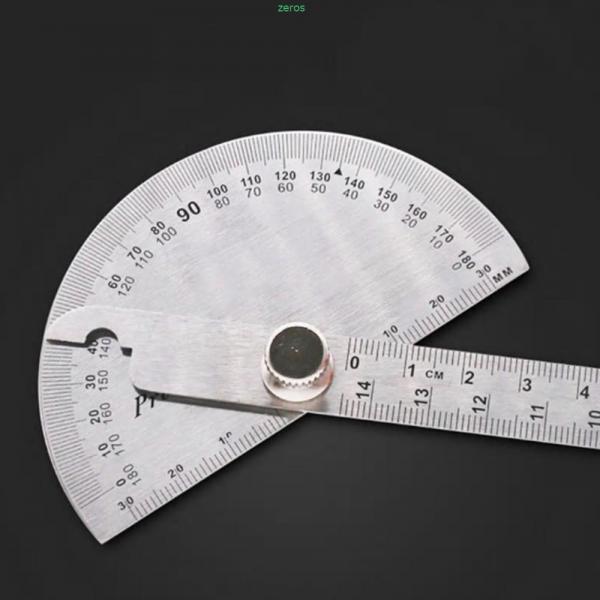 공학용 분도기 스텐 측정 도구 각도기 직자 설계 제도 눈금자 건설 공사 시공 목공 각도 기울기 수평 수직 : 글렛스토어