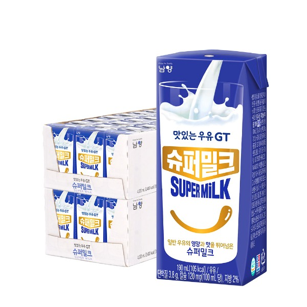 맛있는우유GT 슈퍼 밀크 멸균 190ml 24개 : LOM