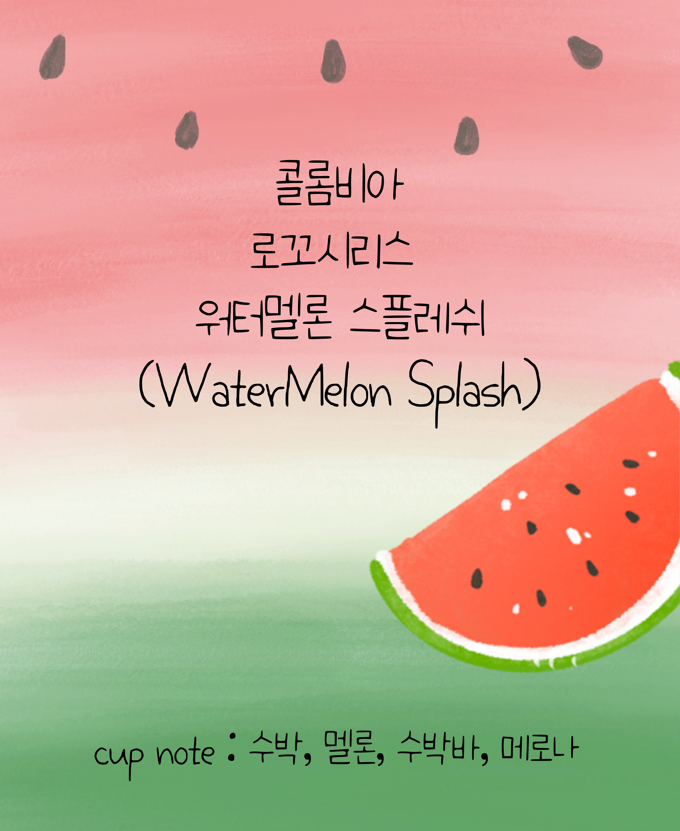 콜롬비아  로꼬시리즈 워터멜론 스플레쉬 100g/200g 스페셜티 커피 : 커네스브루잉스팟 스토어