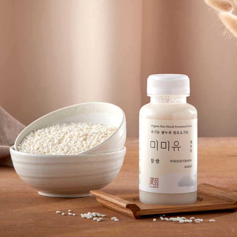 유기농 쌀누룩요거트 미미유 찹쌀 200ml 국내산100% 무가당 식물성, 유익균 발효음료 : 누룩공방 배나무실