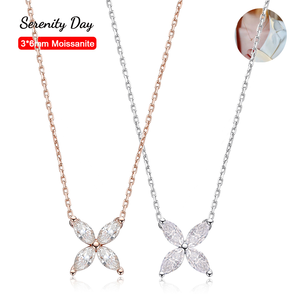 (써지나인) 모이사나이트 925silver 총 1.2캐럿 마키즈컷 버터플라이 다이아 목걸이 : 써지나인