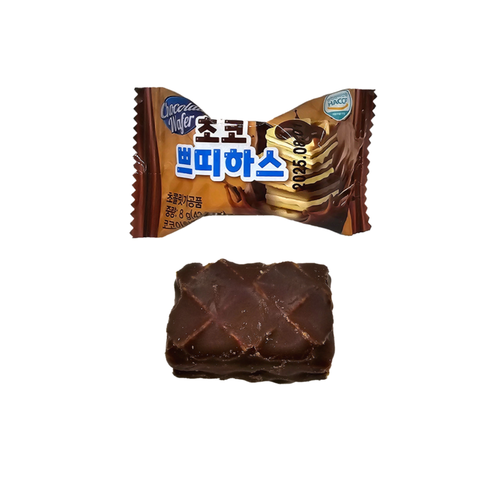 해피타임 초코쁘띠하스 8g x 45개입 1통 웨하스초콜릿 : 미야네점빵