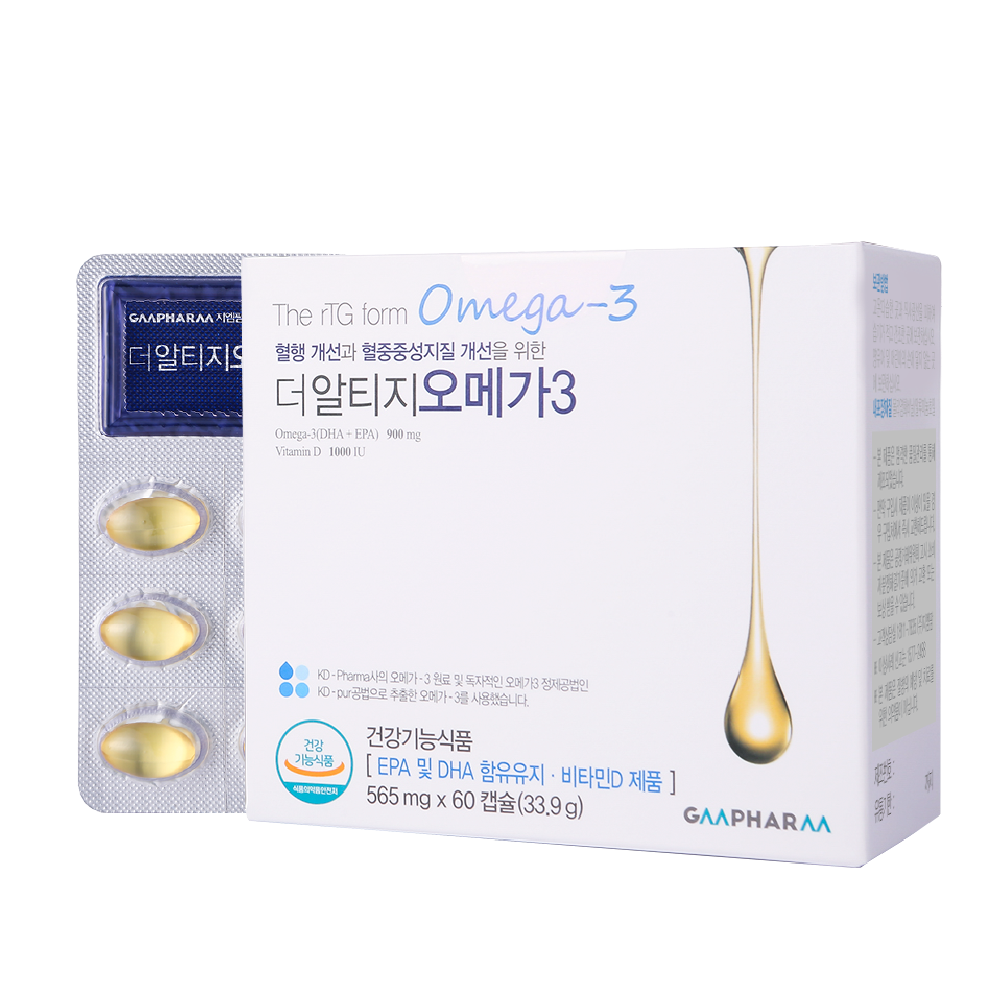 지엠팜 더 알티지 rTG 오메가3 KD파마 초임계 임산부 비타민D 청소년 60캡슐, 1개 : 지엠팜