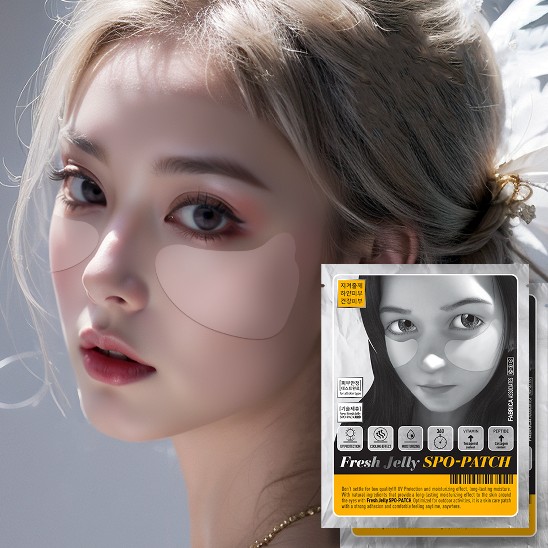 후레쉬젤리 스포패치 100회 자외선차단 골프패치 썬패치 쿨링 수분 진정 보습 기미 : 비알코스메틱