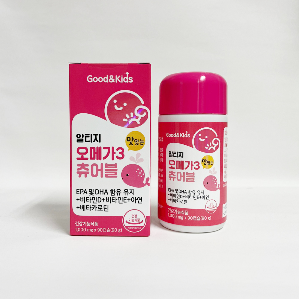 내츄럴플러스 굿앤키즈 맛있는 알티지 오메가3 츄어블 1000mg x 90캡슐 1개 : 주식회사 산창비