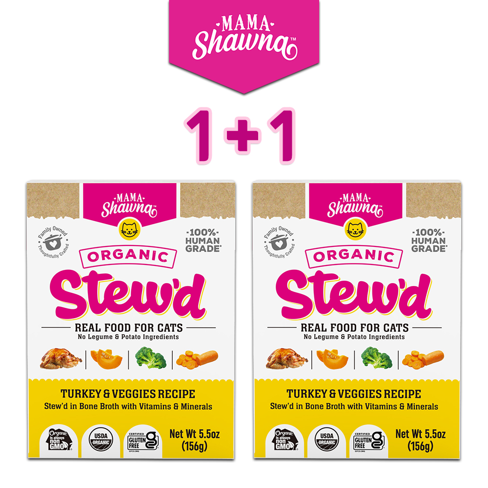 (1+1) 마마쇼나 캣 오가닉 스튜 칠면조&채소레시피 156g 고양이 습식 사료 : 신묘한냥이
