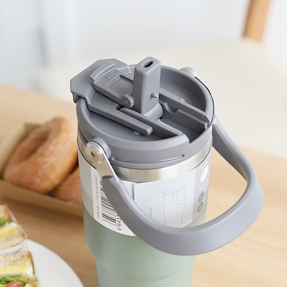 타이소 TYESO 진공 단열 빨대 스테인스레 핸들 텀블러 750ml : 엘브라더스