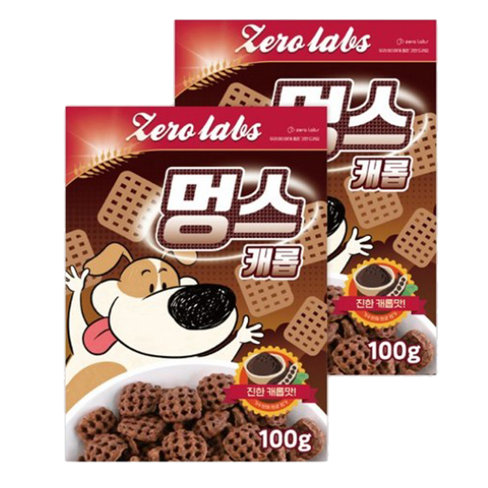 [복수구매 DC]제로랩스 시리얼 멍스 캐롭맛 100gx2개 블루베리+브로콜리+단호박+연어 : 펫더데이