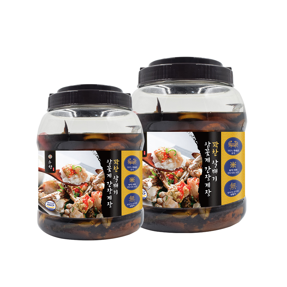 국내산 연평도 100% 청정해역에서 온 프리미엄 간장게장 2kg, 2개 : 에버스샵
