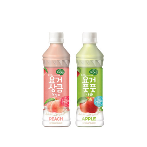 [한번에먹자] 자연은 요거풋풋 사과 요거상큼 복숭아 340ml 각12개 총24개 : 마시자닷컴