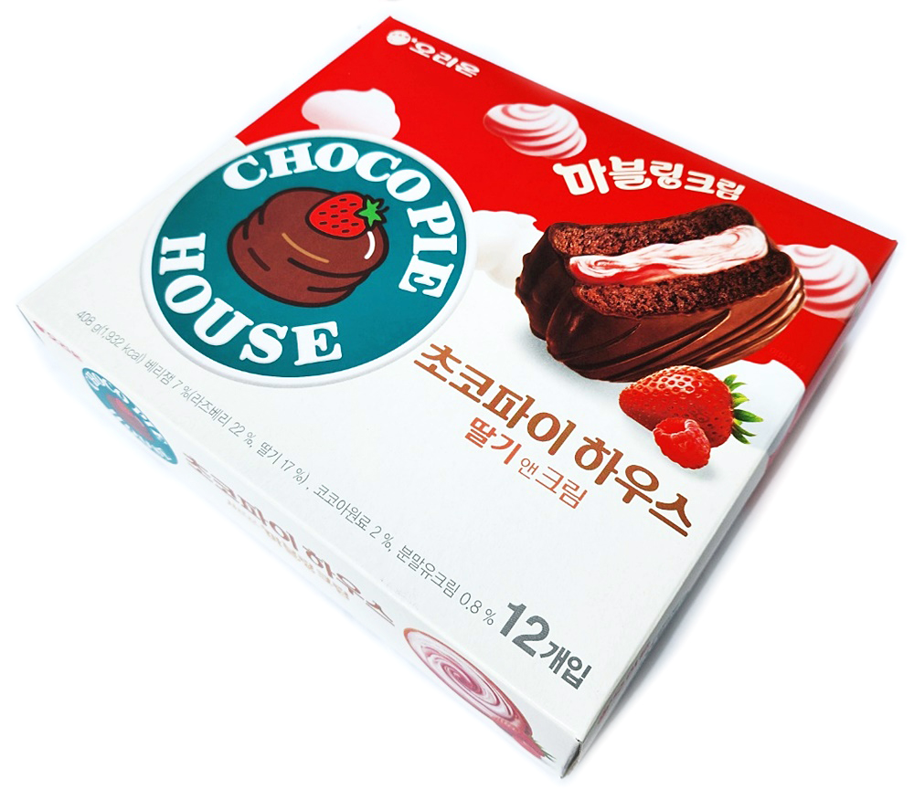 오리온 초코파이 하우스 딸기앤크림 408g : 과자파는가게DH몰