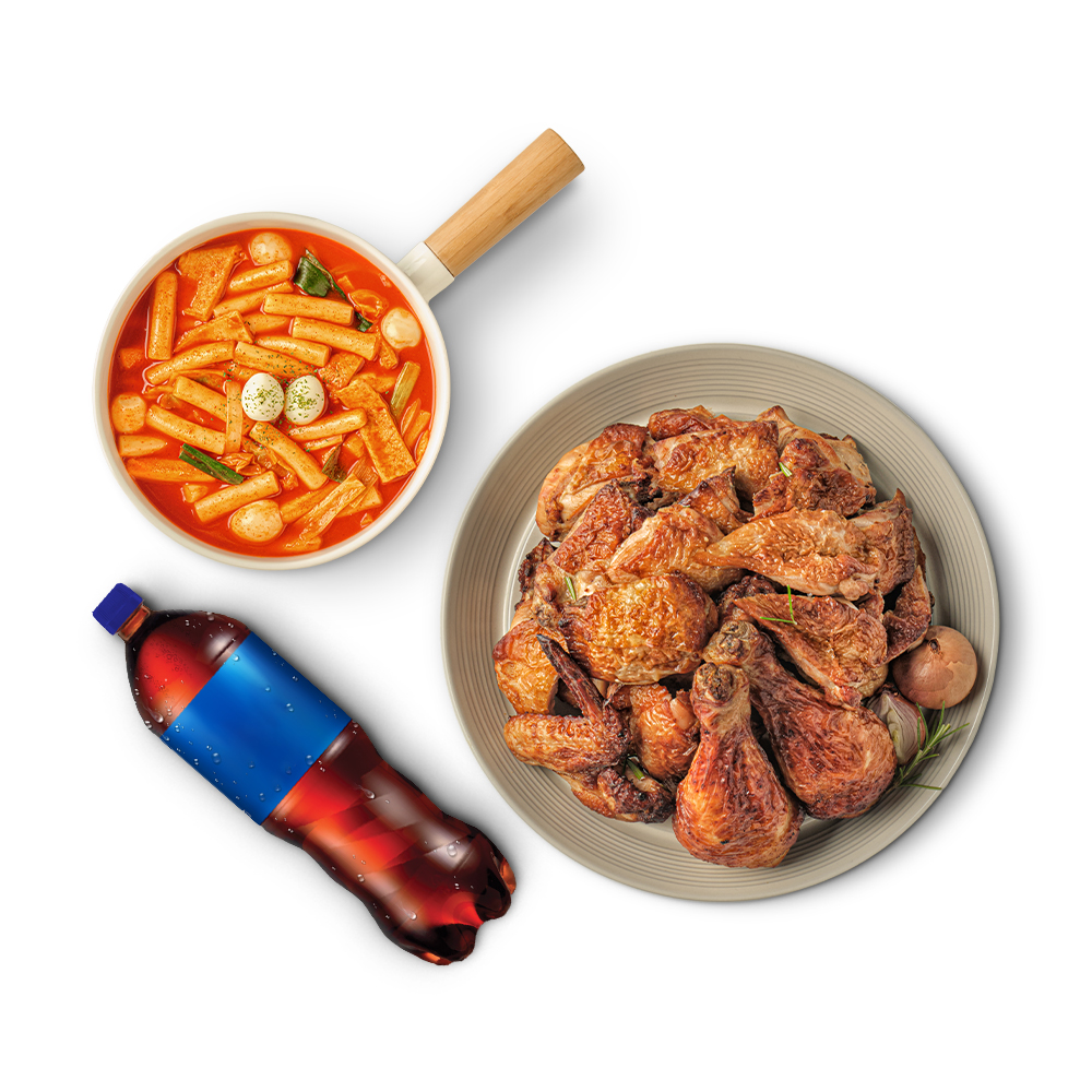 [오븐마루치킨] 해피해피데이(오리지널로스트 + 마루떡볶이 + 콜라 1.25L) : 슈퍼콘