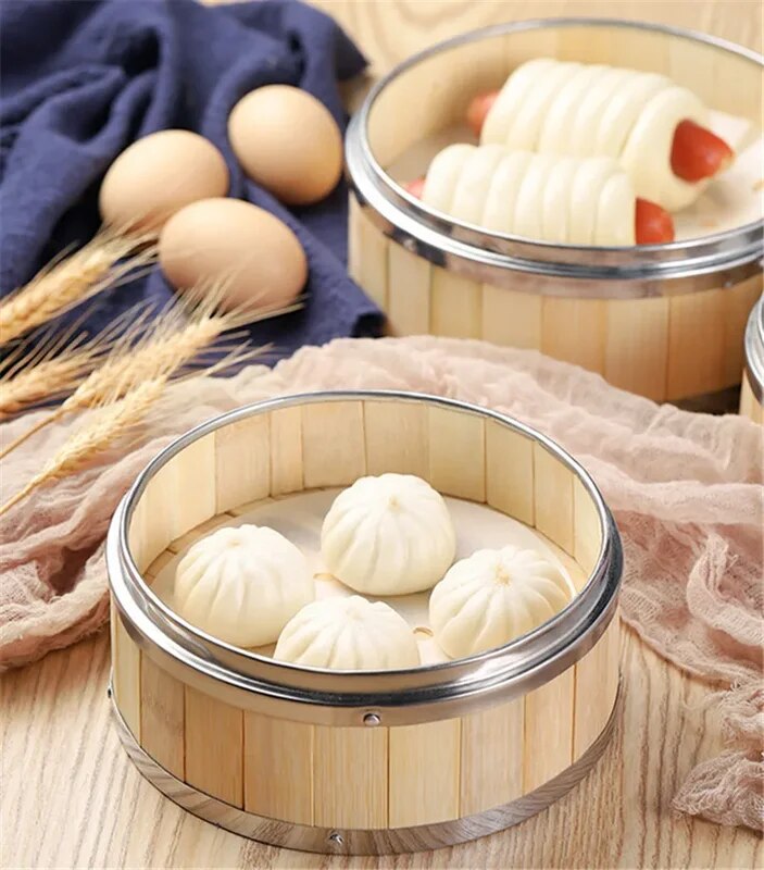 스텐찜기 음식 딤섬 밴딩이 없는 뚜껑이 있는 스테인리스 바구니 대나무 찜기 만두 스틸 : 처리투띵즈