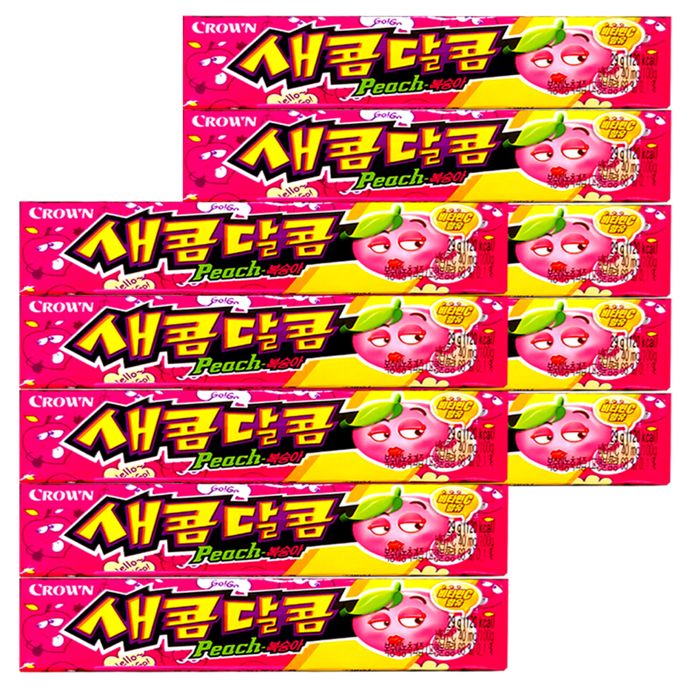 크라운 새콤달콤 스틱 복숭아맛 29g x 10개 학교 간식 : 정스토어04