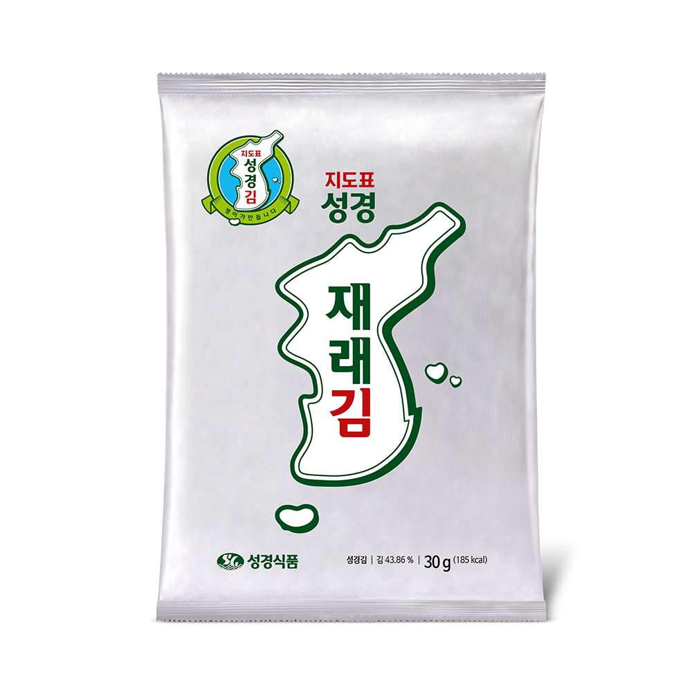 [성경김본사] 지도표 잘라먹는 재래 전장김 30g, 1개 : 주식회사 성경식품