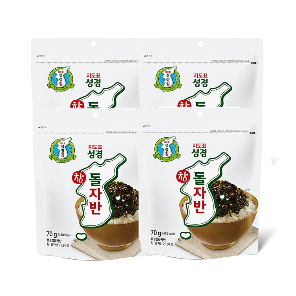 [성경김본사] 지도표 참돌자반(김자반) 70g, 4개 : 주식회사 성경식품