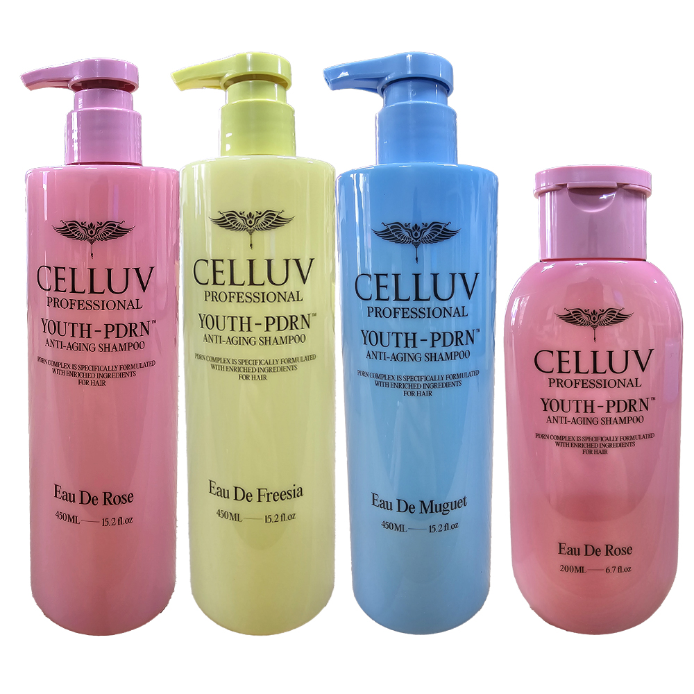 셀럽 PDRN 샴푸 450ml 3통(로즈+뮤게+프리지아) : 케이디와이코스메틱