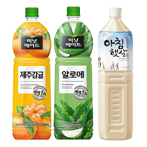 [한번에먹자] 미닛메이드 제주감귤 알로에 아침햇살 1.5L 각2개 총6개입 : 마시자닷컴