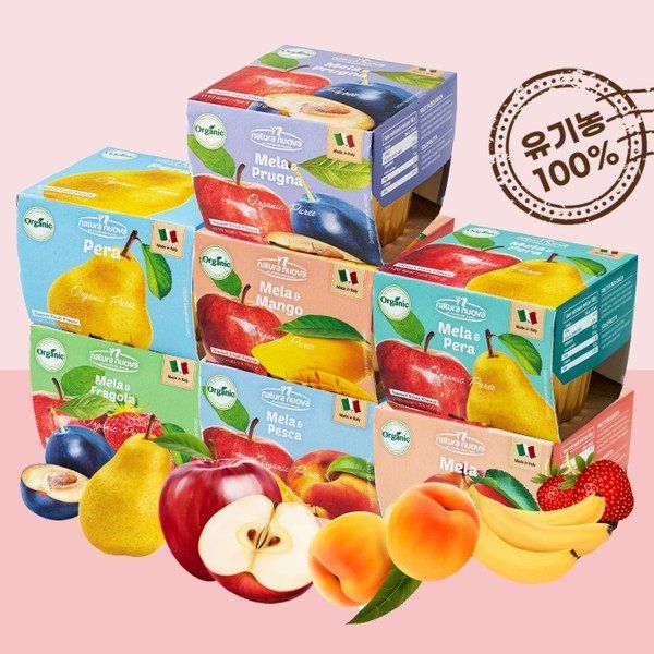 네추럴누바 생과일 100 누바 과일 컵퓨레 10팩+3팩 100g 26개입 아기간식 이유식_P324445642 -인증 : 제이원아트웍스