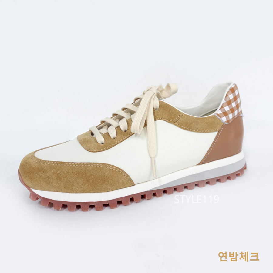 마린 수제화 스웨이드 체크 배색 운동화 : 스타일119