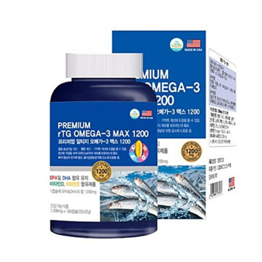 헬스프랜드 프리미엄 알티지 오메가3 맥스 1200 1309mg x 180캡슐 : 나뭉