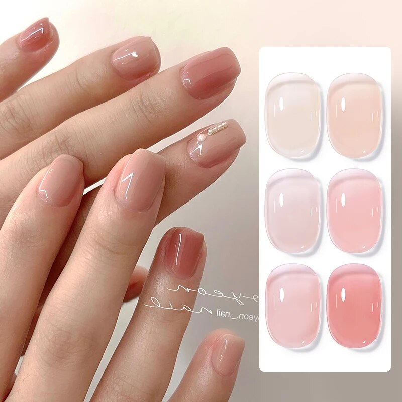 핑크 젤리 고무 베이스 젤 투명 젠더 구성 젤네일 광택제 하이브리드 네일아트 UV LED 7ml : 보라별2