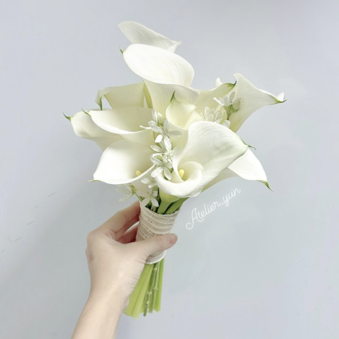 [특가할인] 본식 촬영 화이트 그린 가성비 카라 부케 (코사지,부토니아포함) : 웨딩부케 아뜰리에윤