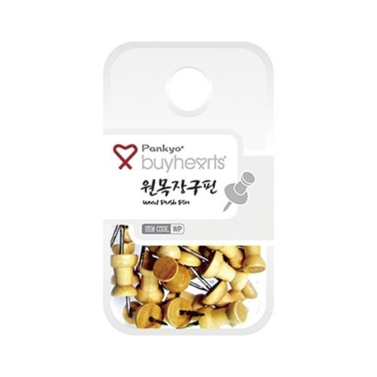 오피스 자석 침 사무 크립 원목장구핀 35개입 문구 게시 고정 학용 바이하츠 압핀 : 정직한바다고래