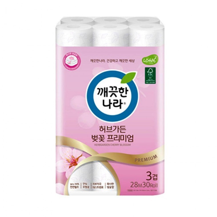 롤화장지 선물 두루마리 집들이 30 프리미엄 벚꽃 롤휴지 나라 깨끗한 화장지 휴지 화장실 3겹 롤 허브가든 : 프라임 셀러