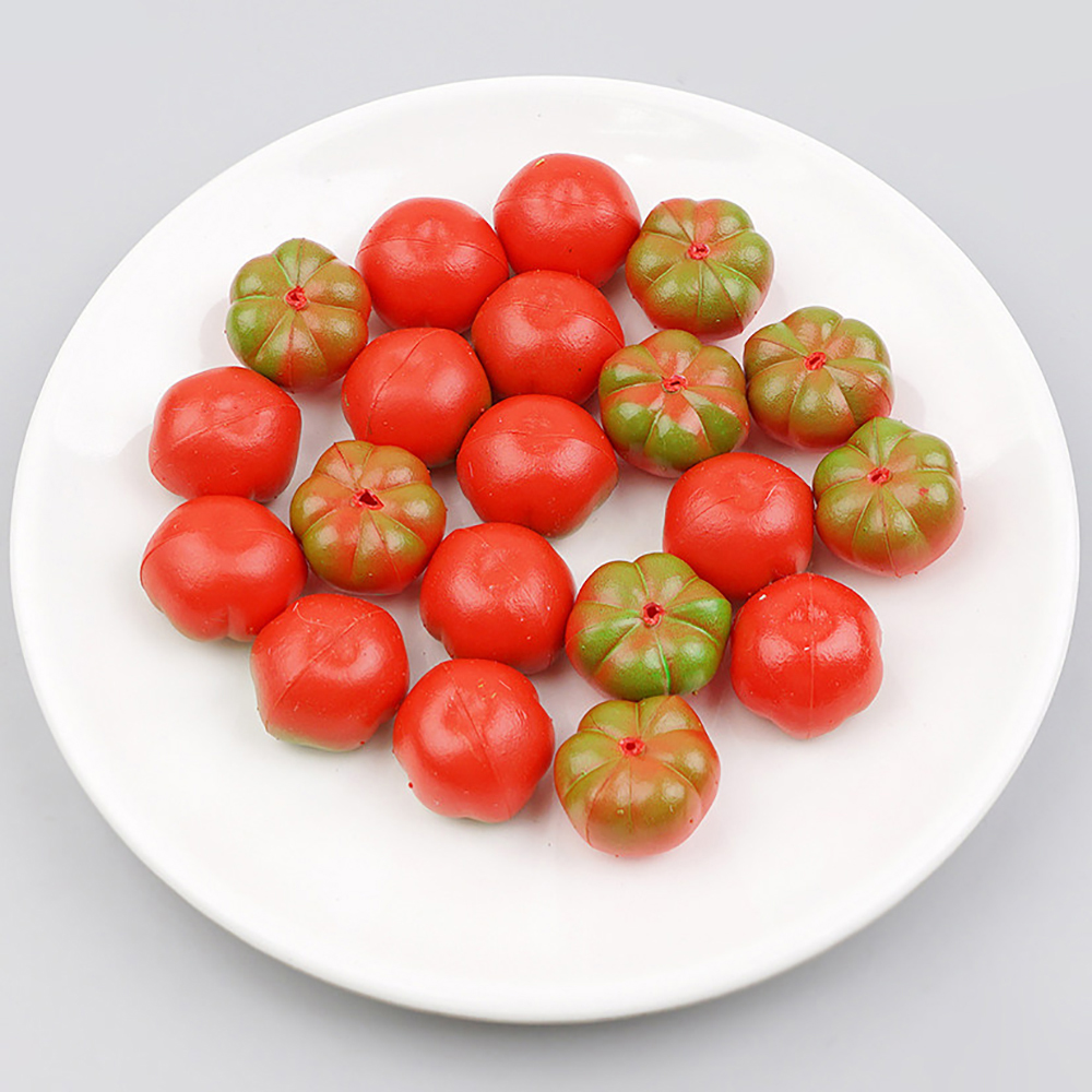 미니 토마토 모형 레드그린 2.5cm 20개 인조 야채 채소 모형 인테리어 음식모형 전시 : 더리얼스엠데코