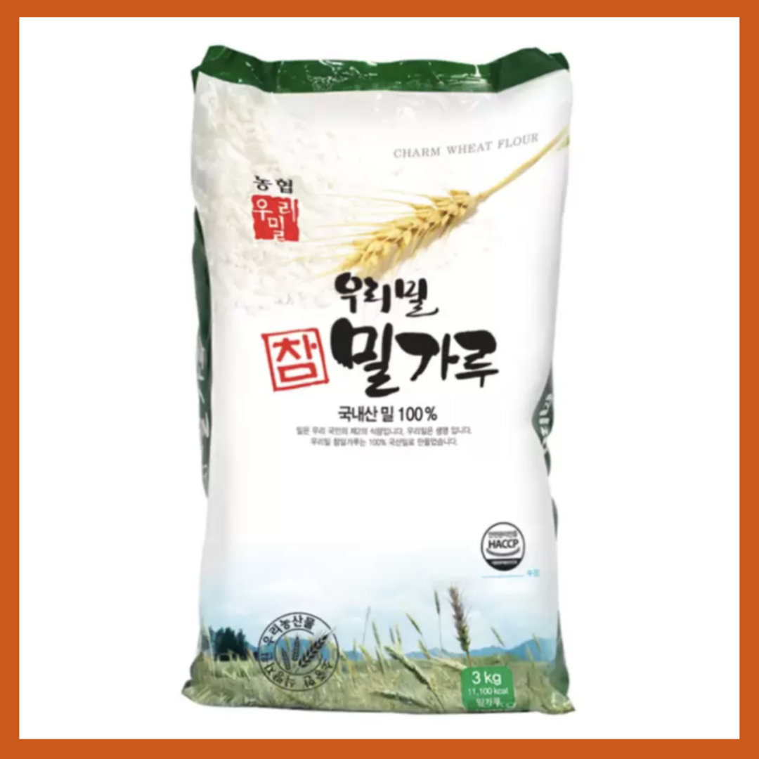 우리밀 참밀가루 중력분 강력분 3KG : 존카트