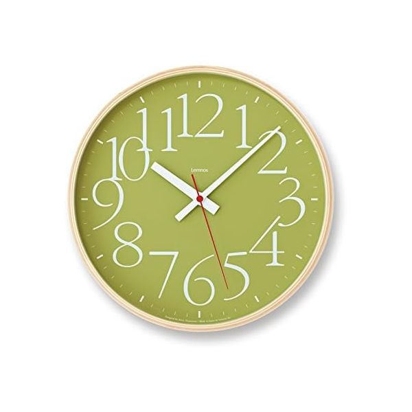 렘노스 AY clock RC 아날로그 벽걸이 전파 시계 그린 AY14-10 일본 감성 인테리어 : 오사카공방