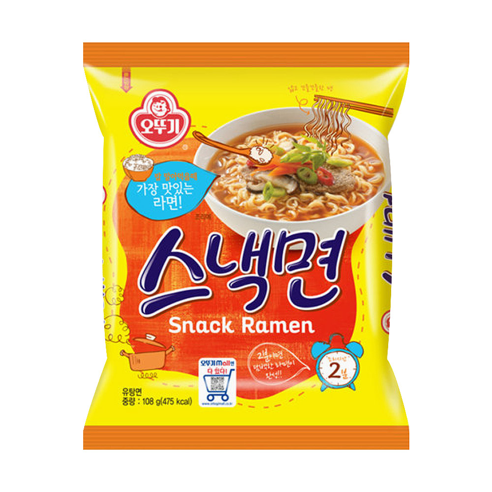 봉지라면 오뚜기 스낵면, 108g, 1개 : 존맛천국