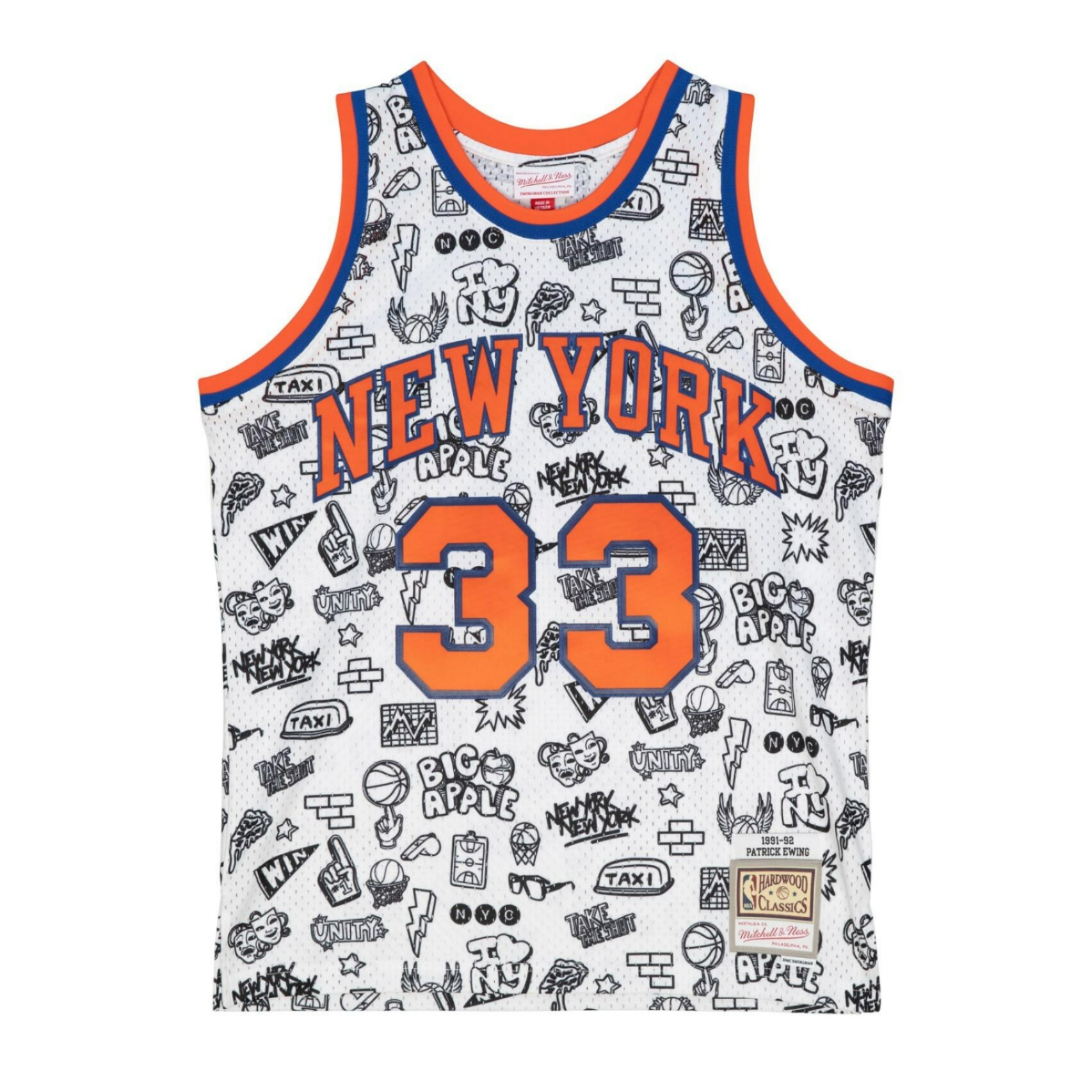 [미첼 앤 네스]남성용 NBA 뉴욕 닉스 패트릭 유잉 1991-92 두들 스윙맨 져지/화이트/TFSM1266-NYK91PEWPTWH : 타이거마켓