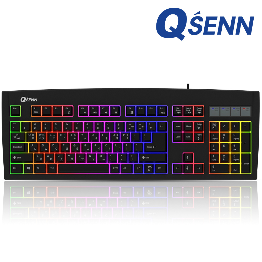 큐센 SEM-DT35S LED Stella 게이밍키보드 [멤브레인/LED/게이밍/스텔스컬쳐2/레인보우 백라이트/생활방수] : QSENN