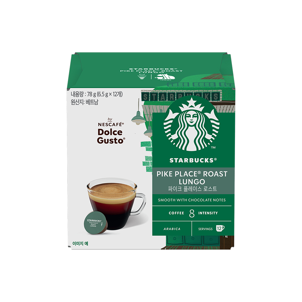 [본사직영] 스타벅스 파이크 플레이스 룽고 캡슐커피 by 네스카페 돌체구스토 1박스(12캡슐) / STARBUCKS : 네슬레공식몰