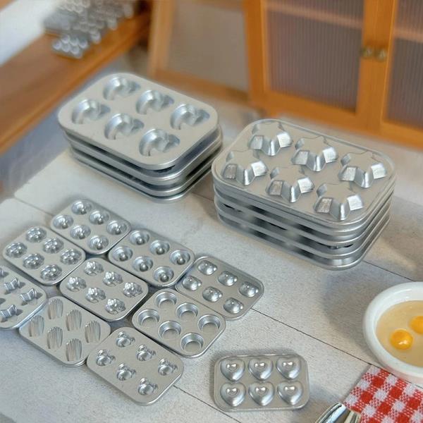 인형의 집 미니어처 페이스트리 비스킷 쿠키 케이크 빵 실버 몰드, DIY 음식 놀이 합금 액세서리, 홈 데코 선물, 1PC : 스페이스종합몰