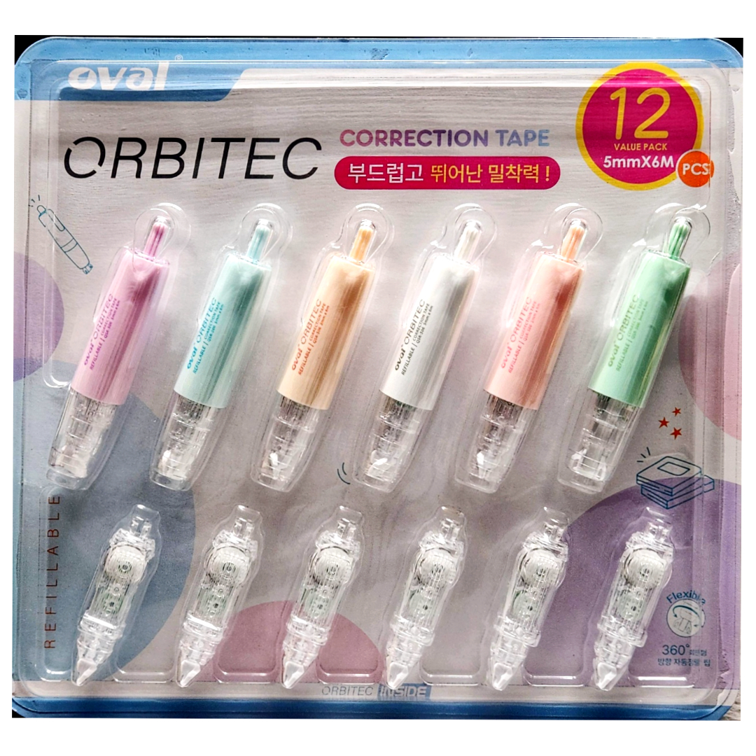 OVAL ORBITEC 수정테이프 본품6입 리필6입 : 코트하우스