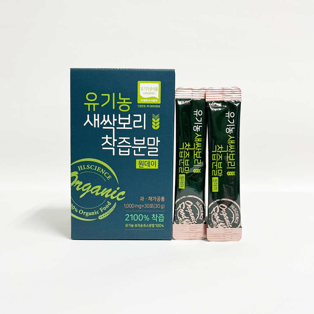 에이치엘사이언스 유기농 새싹보리 착즙분말 원데이 1000mg x 30포 : 주식회사 산창비