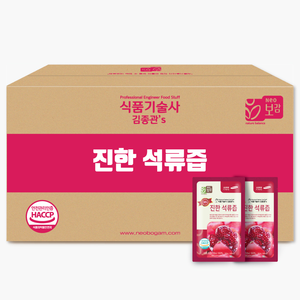 네오보감 식품기술사 김종관s 100% 진한 석류즙 100포, 1개 : 네오보감