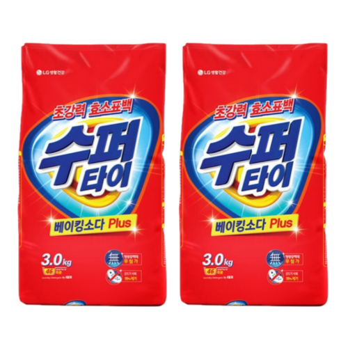 수퍼타이 세탁세제 가루세제 슈퍼타이 리필 3kg 2개 : 선일라이프