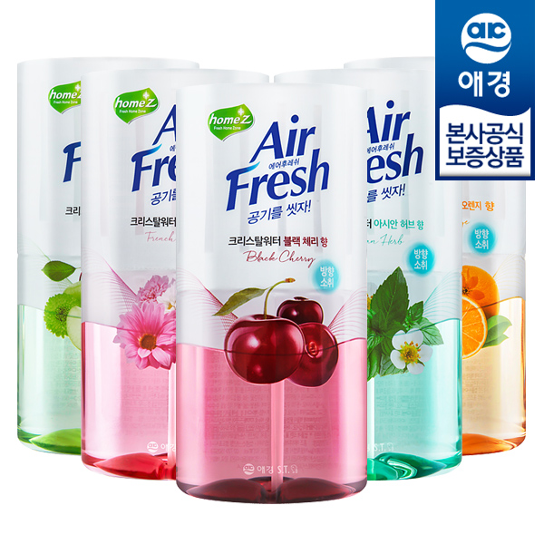 [애경] 에어후레쉬 크리스탈워터 방향제 400ml x2개 : 세상담기-네오홀릭