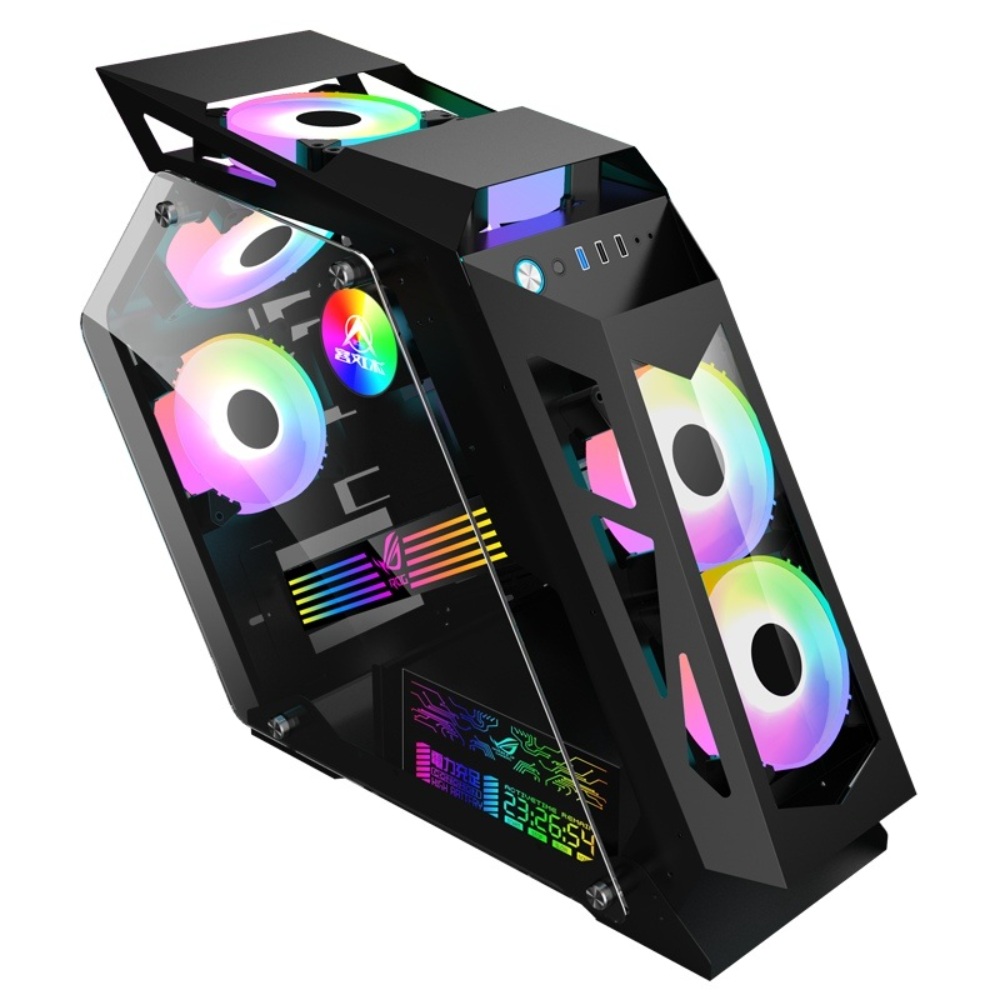 컴퓨터 데스크탑 본체케이스 수냉식 고급 LED 튜닝 PC 게이밍 케이스 : 상하이스토어.