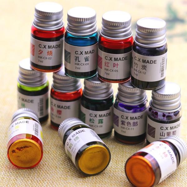 1pcs 편지지 7ml 12 골드 파우더 잉크 선물 세트 특수 학교 : 루나유통