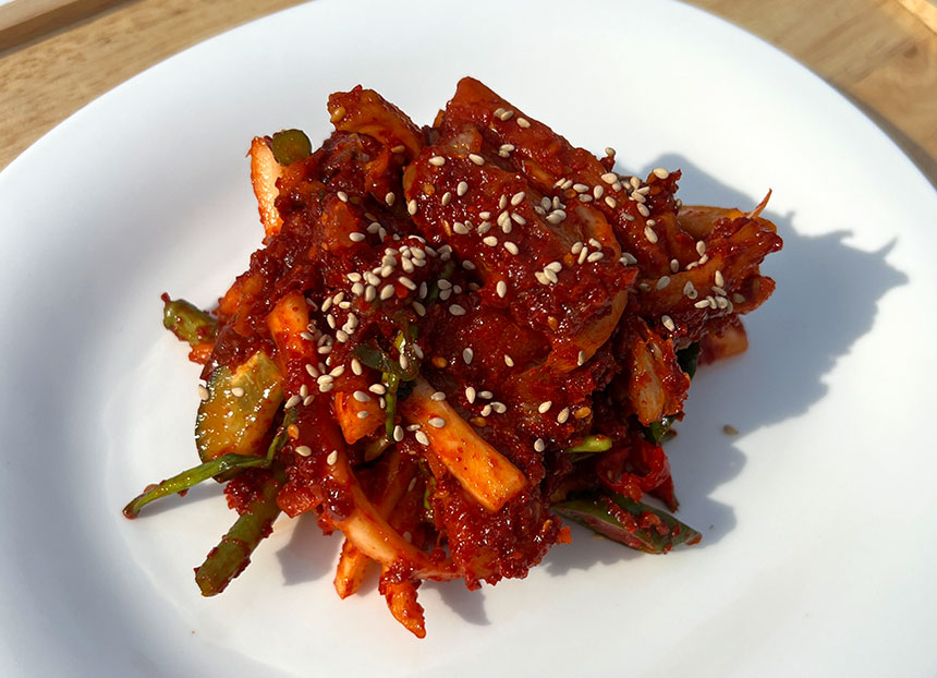 선한 홍어무침 아삭한 야채가 씹히는 매콤한 홍어회 무침 500g : 선한게장