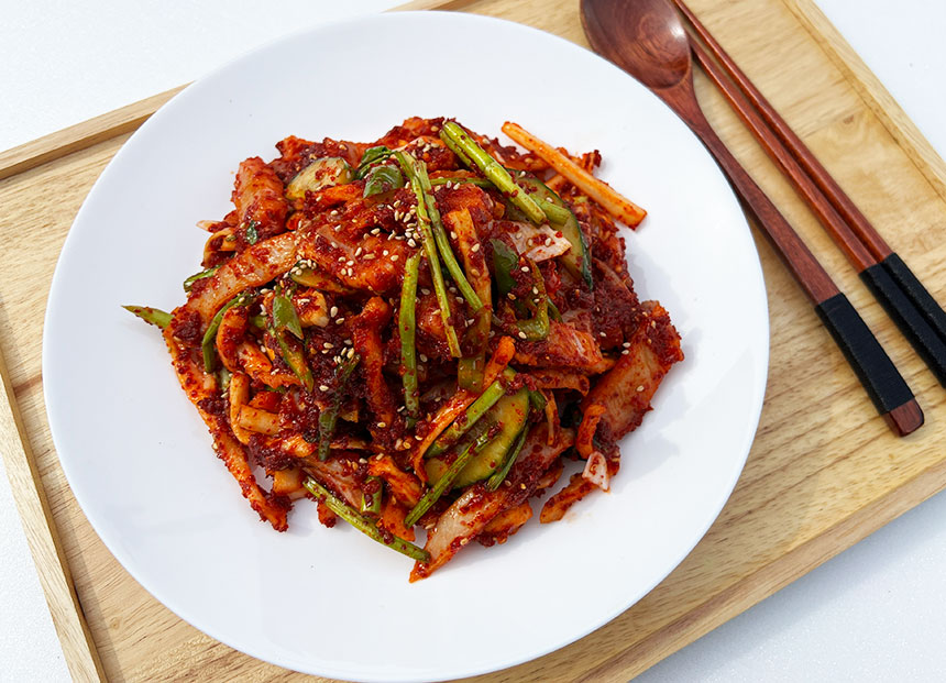 선한 홍어무침 아삭한 야채가 씹히는 매콤한 홍어회 무침 500g : 선한게장