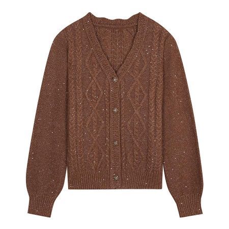 [정품] 베스띠벨리 23F/W 스팽글 케이블 니트 가디건 BHC2962PID : 유로익스프레스몰