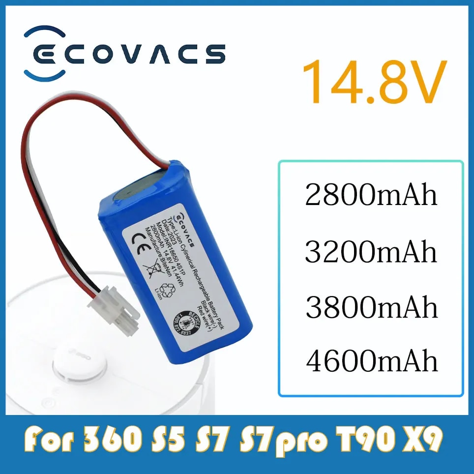 Ecovacs Qi hoo 360 S5 S7 S7 S7pro T90X9 3500Mah 14.8V 로봇 스토프Zuiger Vervangende Batterjen 14.8V 2800/ : 다산컴퍼니84