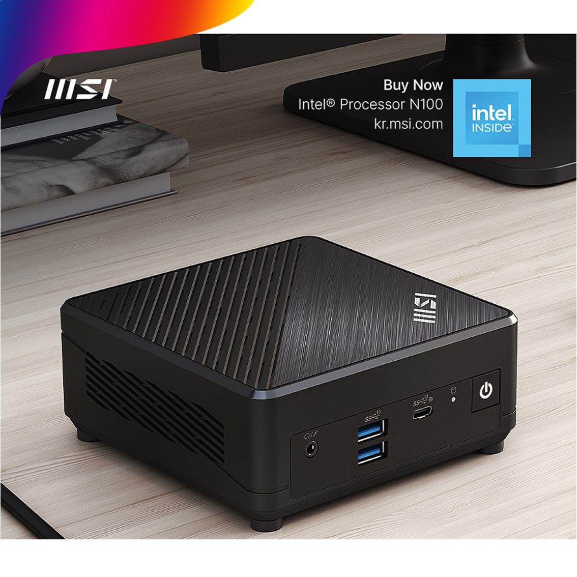MSI Cubi N100 ADL 베어본 미니 PC 컴퓨터 4K UHD 키오스크 오피스 : Blue System