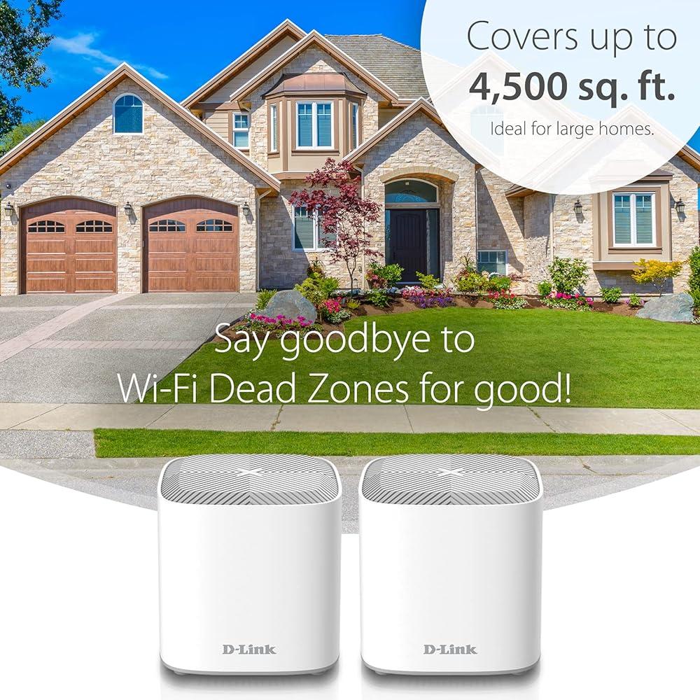 디링크 COVR AX1800 홈 전체 메시 WiFi 6 시스템 최대 4500 평방 피트 범 : 엔크